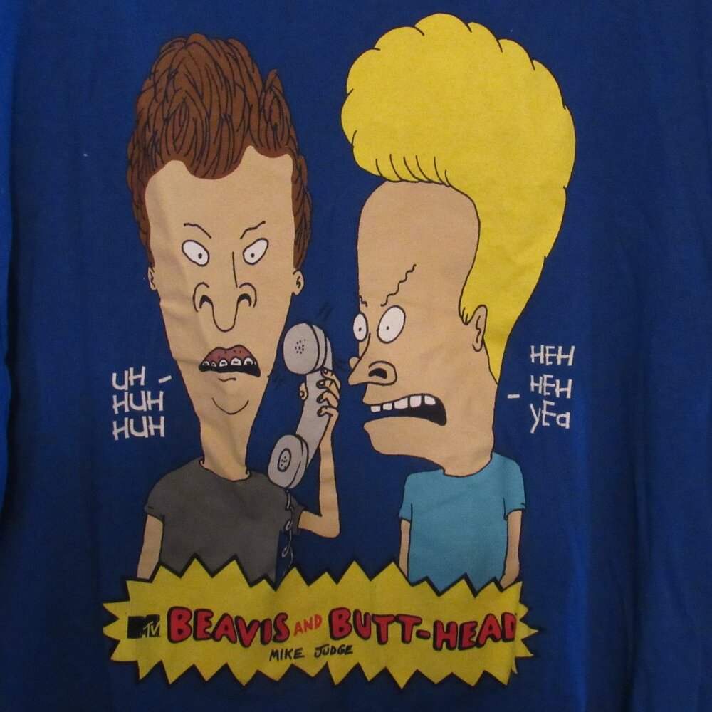 MTV Beavis And Butt-Head T-Shirt Adult Size XL Blue